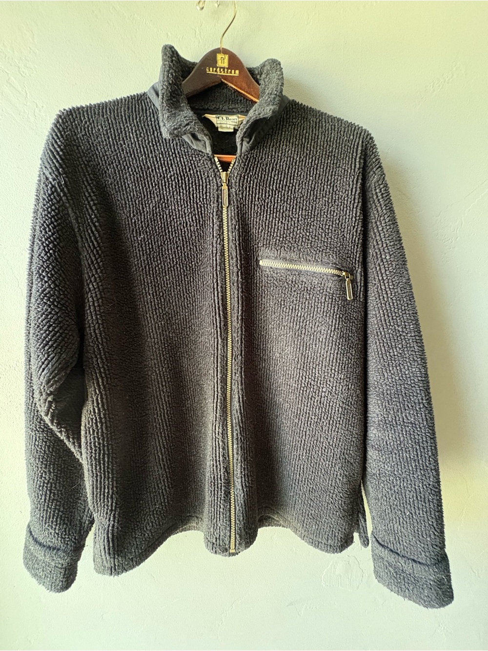 Vintage L.L. Bean Full-Zip Ribbed Sweater Jacket Gray ~ M